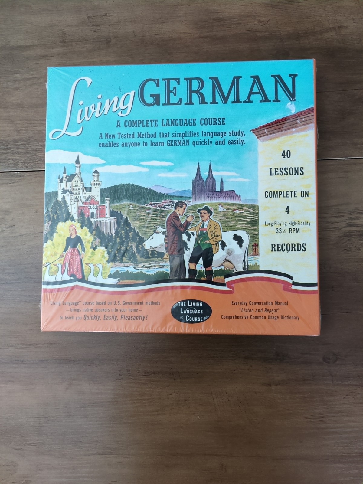 Living German Edition 1956 Language Course Complete 33 RPM New Sealed Vintage