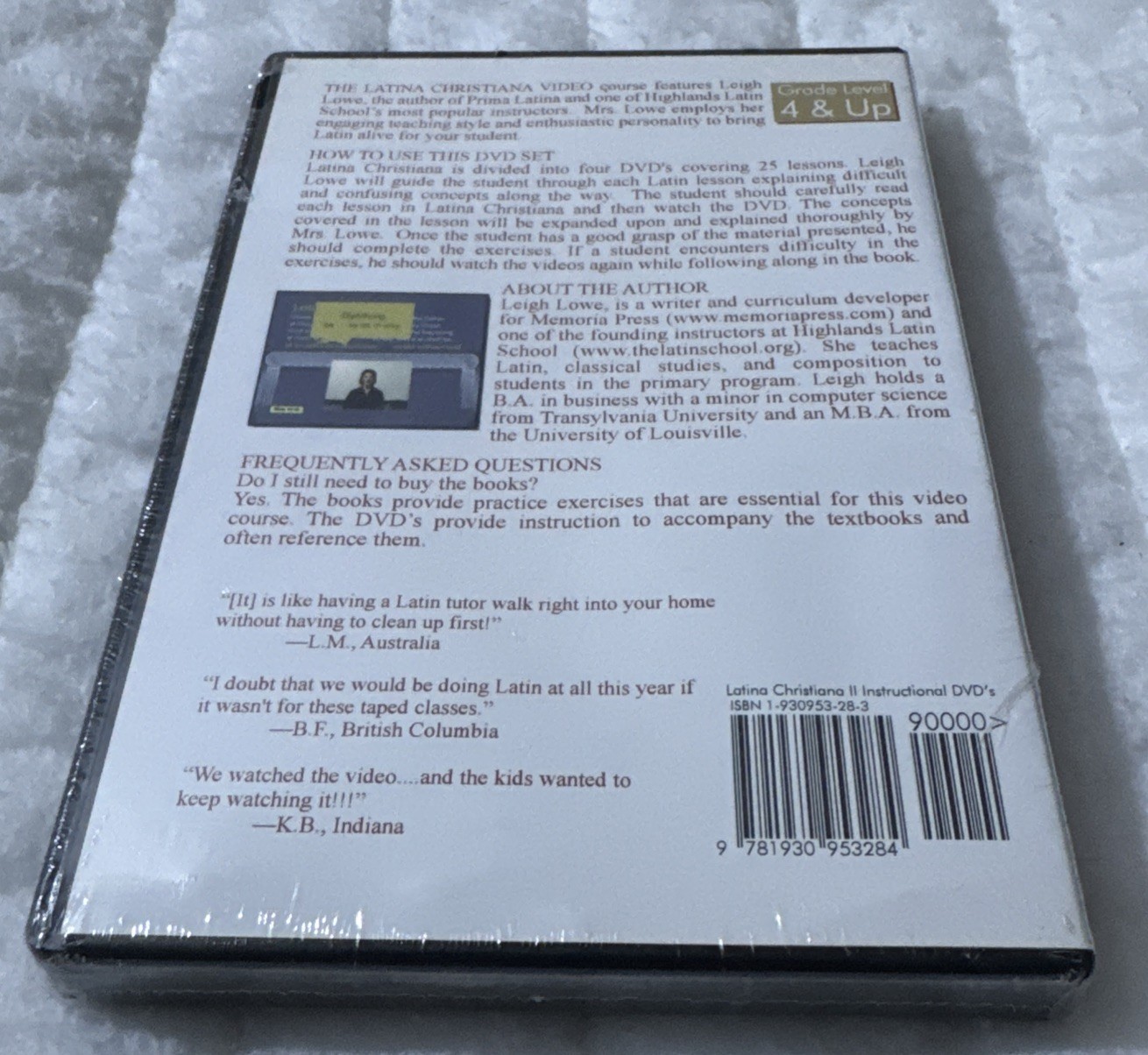 Latina Christiana Book II 4 DVD Set Introduction To Latin Instructional Language