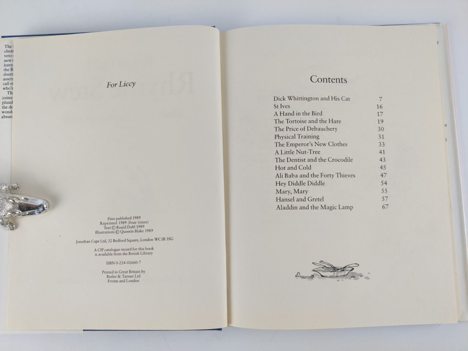 Rhyme Stew 1st Edition 4th Print 1989 Roald Dahl Quentin Blake Hardcover Book