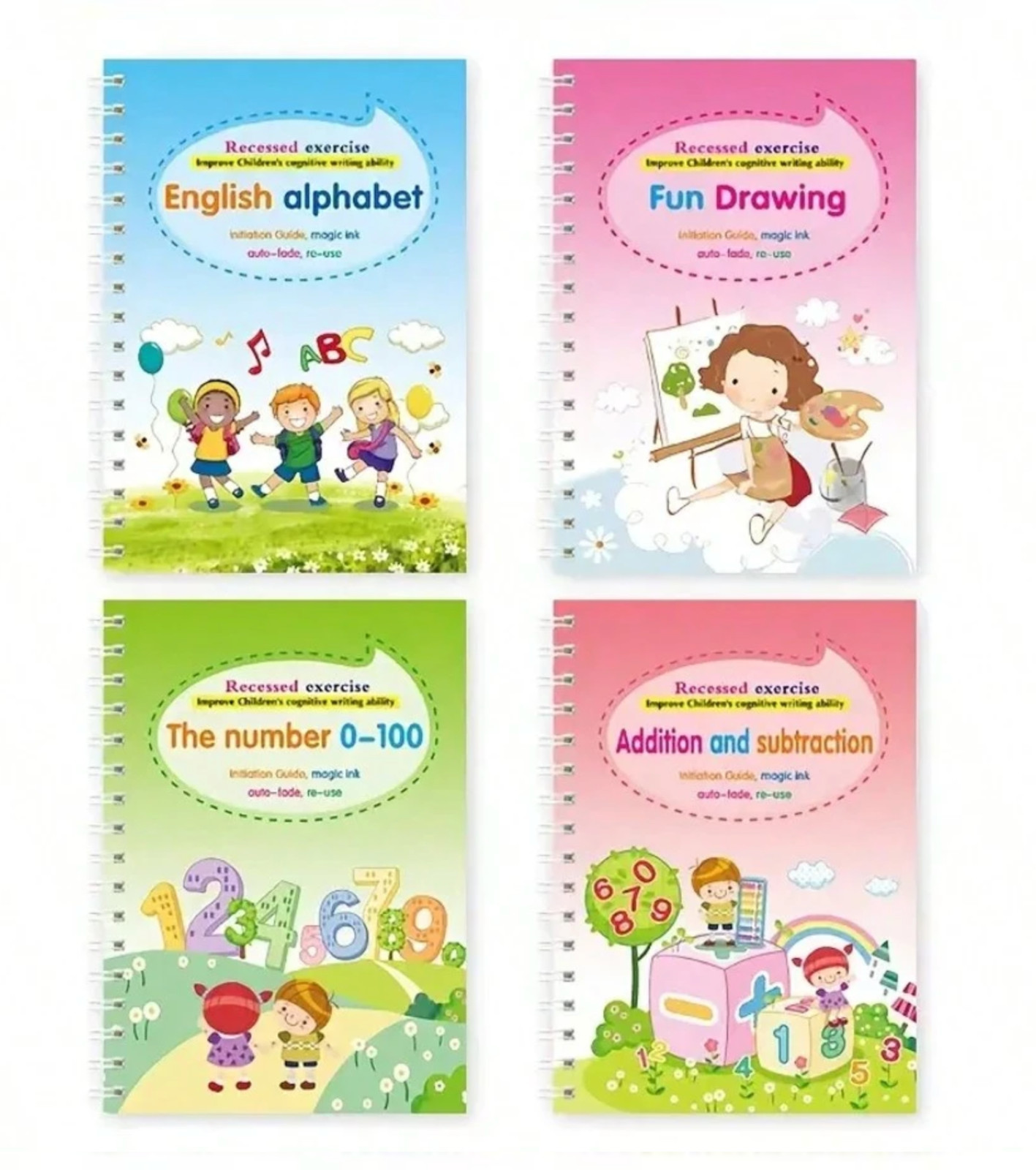 4pcs Magical Handwriting Workbooks Practice Copybook