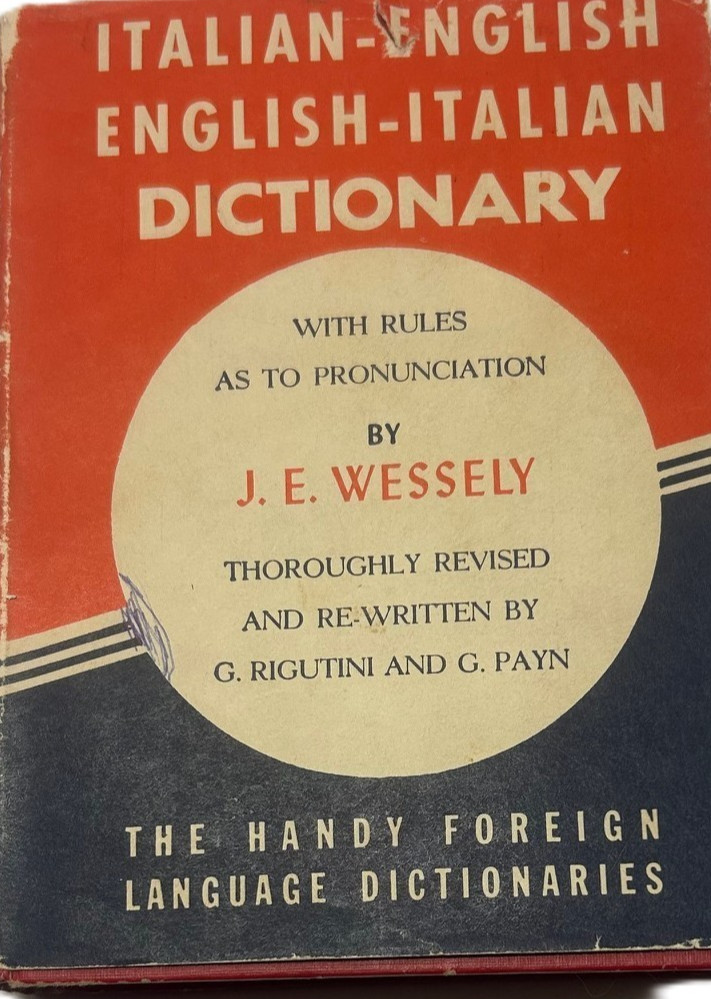 Vintage Italian–English / English–Italian Dictionary | Handy Foreign Lang Book