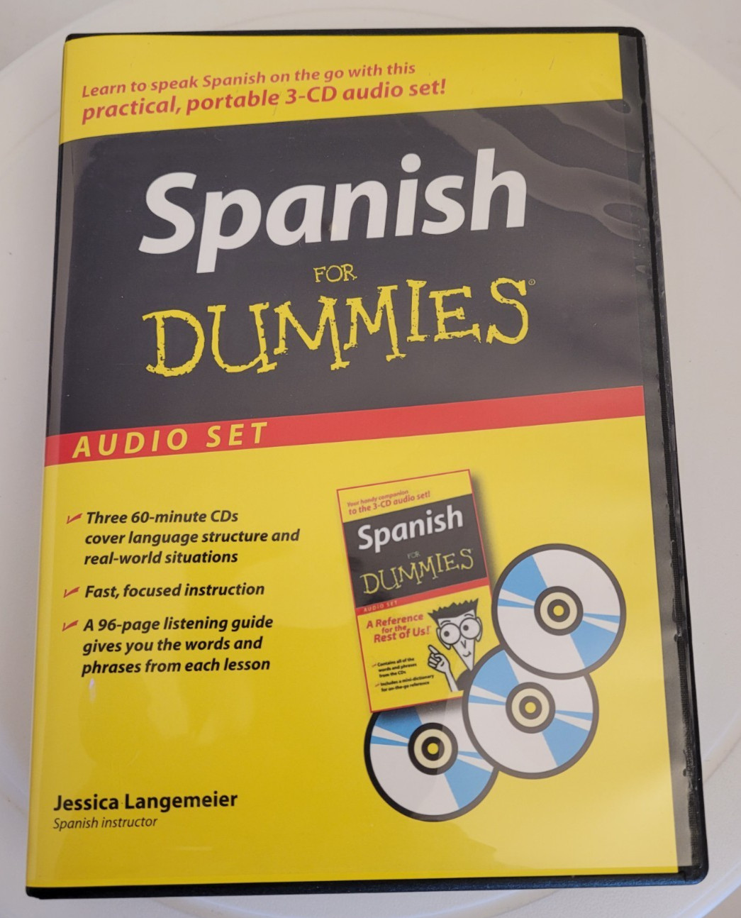 Spanish For Dummies Audio Set 3-CDS Plus Handy Reference Book Jessica Langemeier