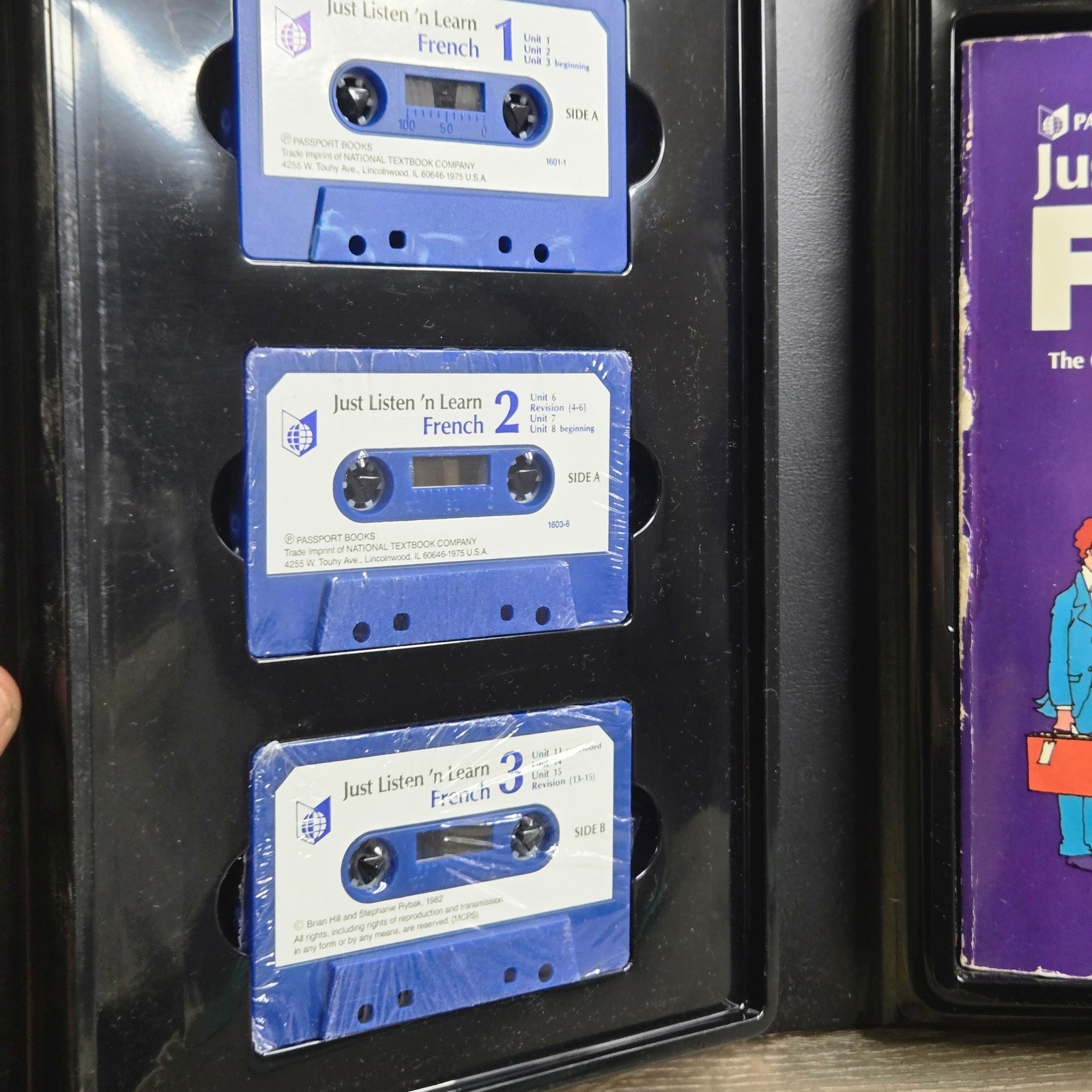 Passport Books Just Listen ‘n Learn French Language Course 3 Cassettes Book Blue