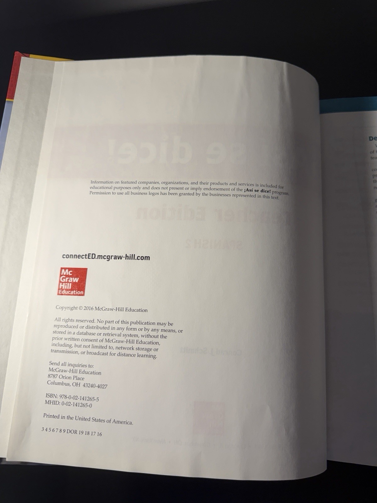 McGraw-Hill Education ¡Así se dice! Spanish 2 Teacher’s Edition Hardcover 2016