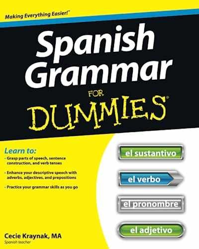 Spanish Grammar For Dummies – Paperback, by Kraynak Cecie – Very Good