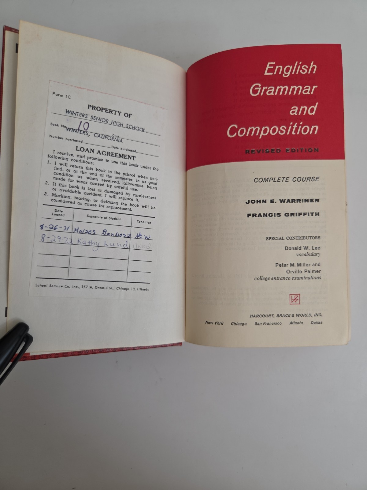 English Grammar and Composition Complete Course Warriner Griffith Hardcover