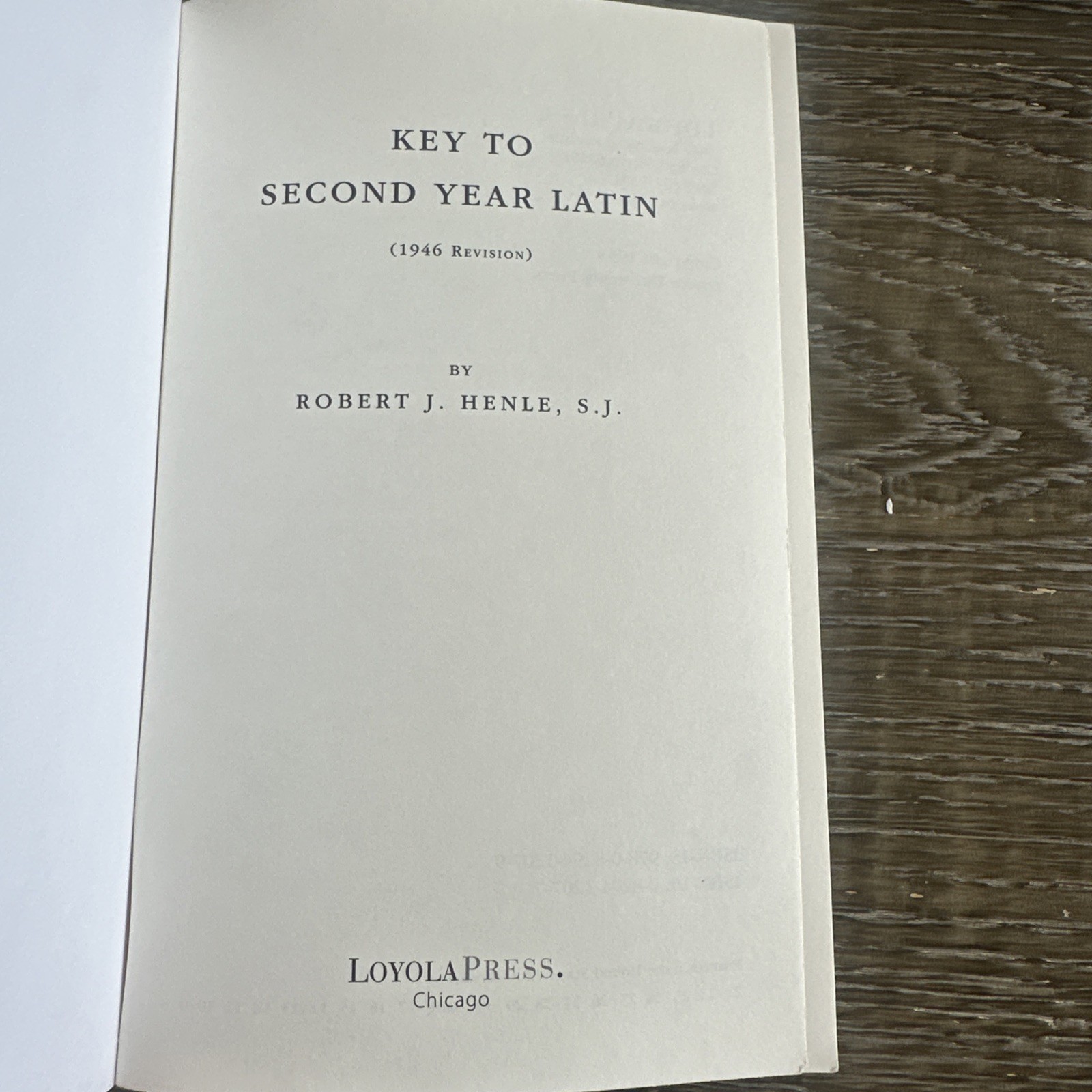 Henle Latin Second Year Answer Key by Robert J. Henle