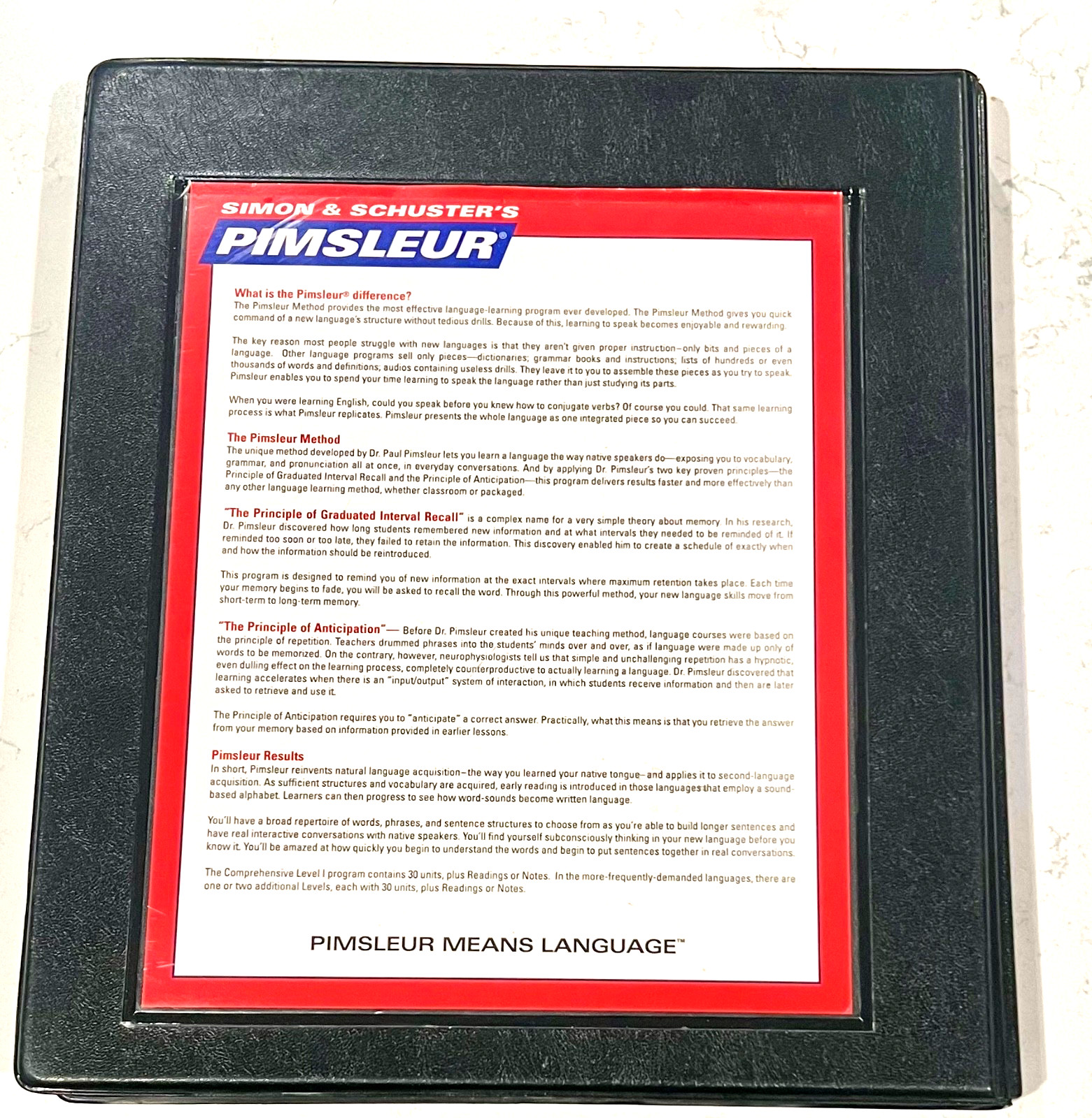 Simon Schuster’s Pimsleur Spanish I Second Revised Edition 16 CD Set 30 Lessons