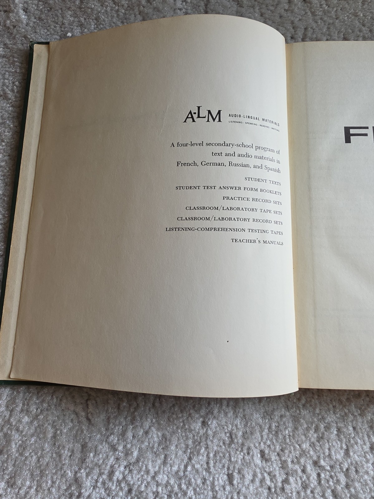 A-LM French Level Three 1964 Audio Lingual Materials Course Vintage