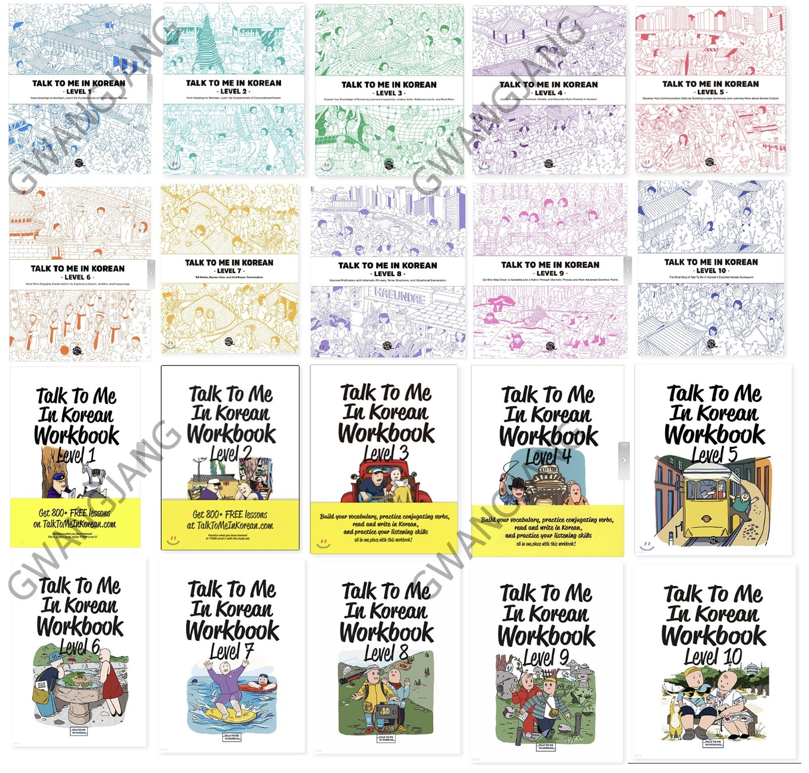 Talk To Me In Korean Textbook Workbook Level 1 – 10 Full Set Learn Kpop Study