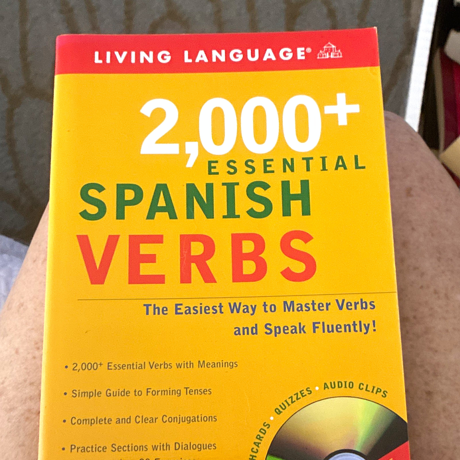 Living Language 2,000+ Essential Spanish Verbs Grammar Book Spanish/English
