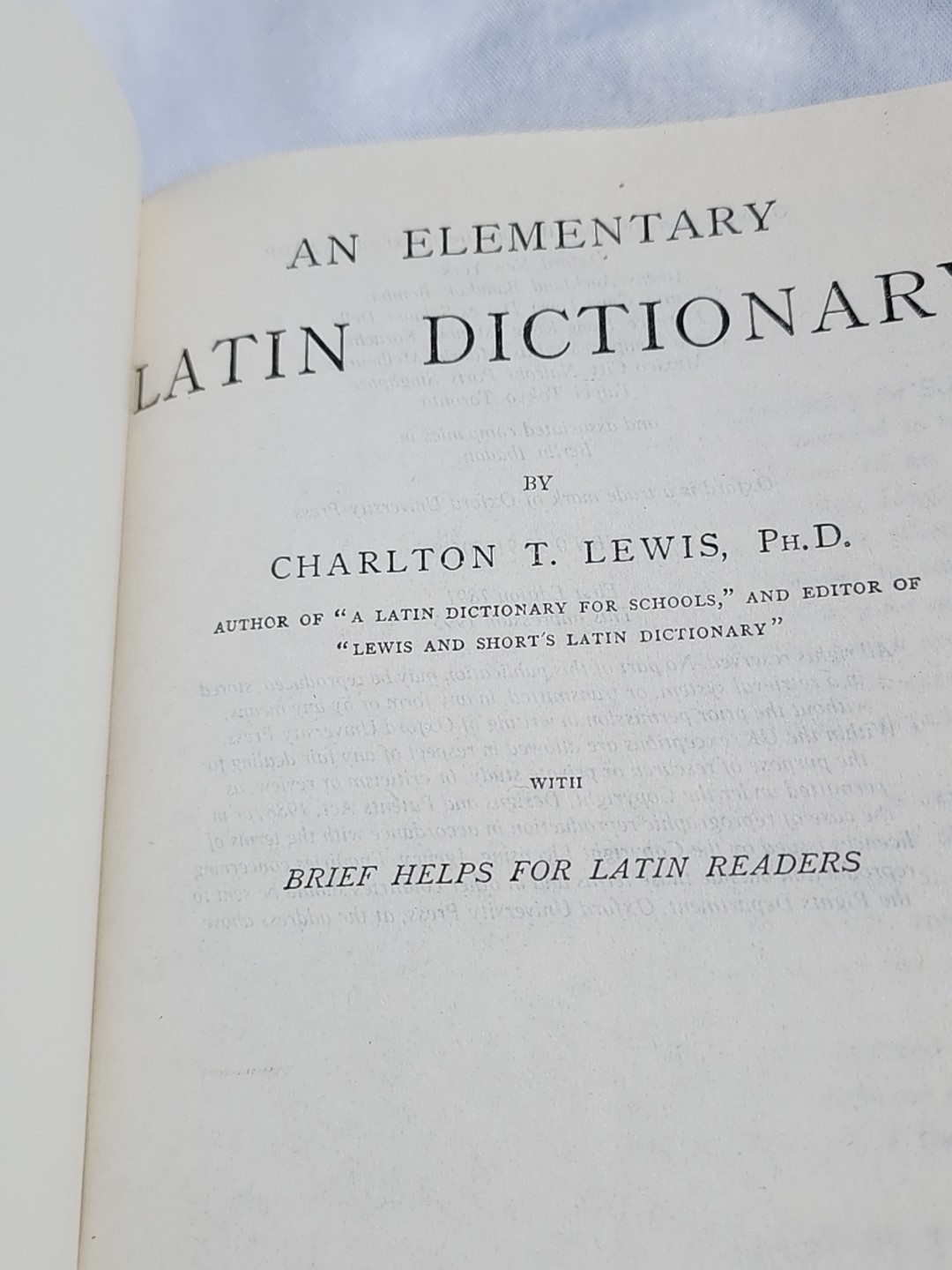Elementary Latin Dictionary Oxford Lewis 1995 Hardcover Used
