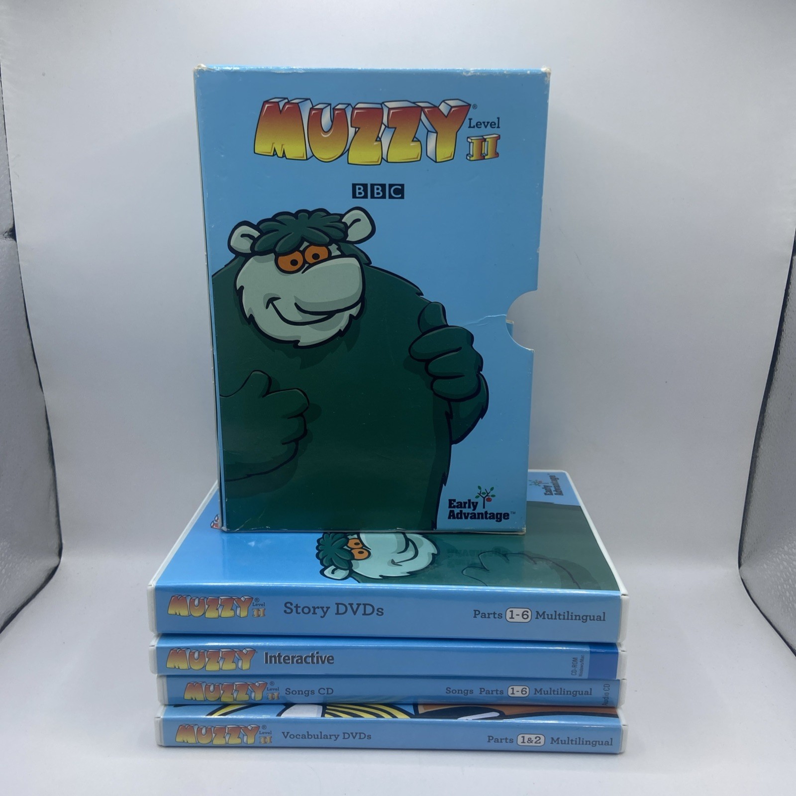 MUZZY BBC Language Level 2 INCOMPLETE DVD,CD Box Set: Story, Songs, Vocabulary