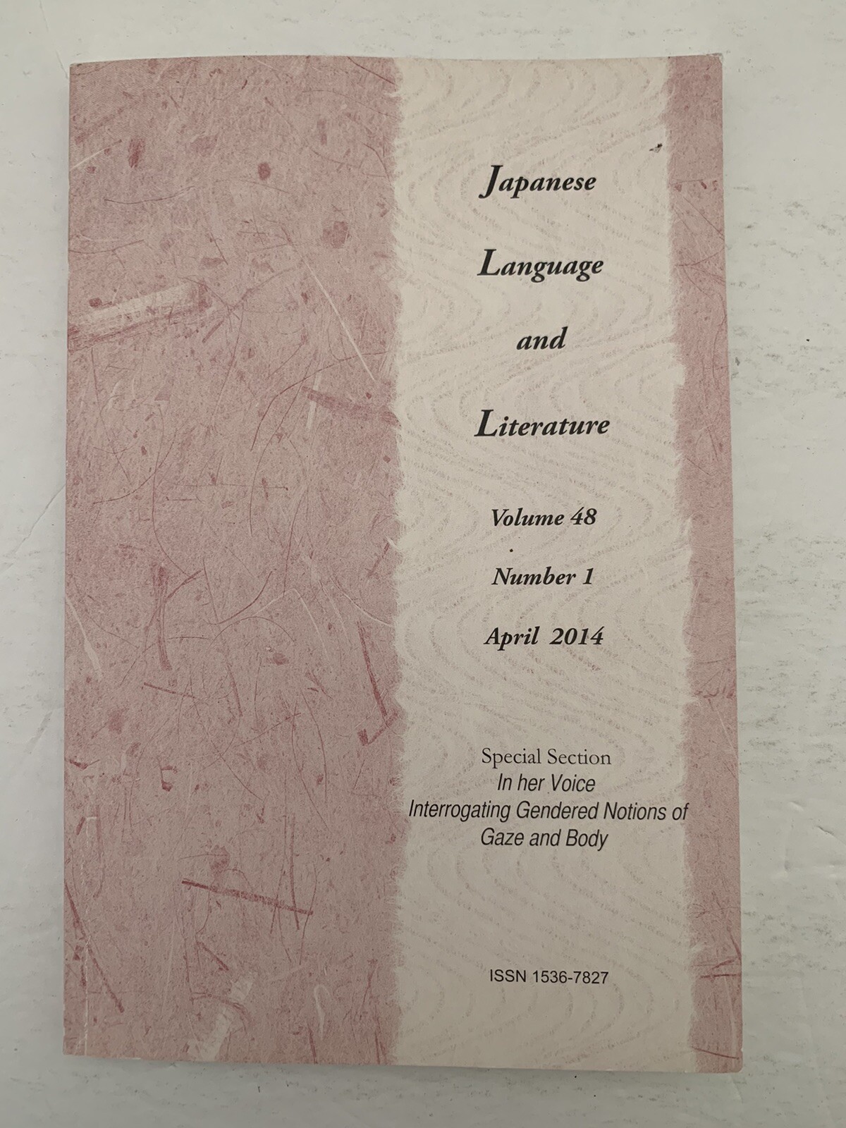 Japanese Language and Literature Volume 48, Issue No. 1 April 2014 Textbook