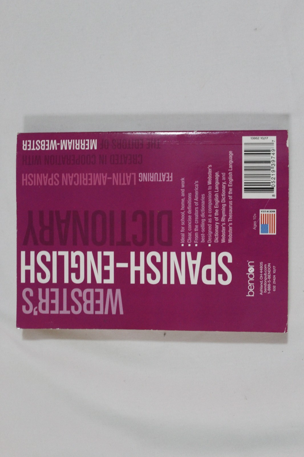 Webster’s Spanish-English Dictionary Paperback Book