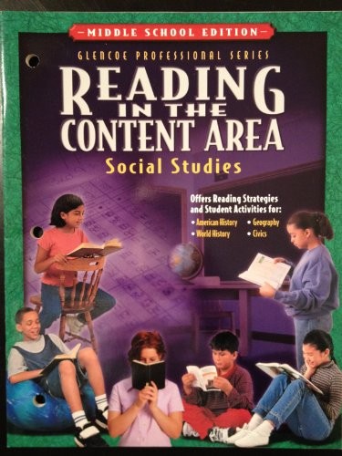 READING IN THE CONTENT AREA. SOCIAL STUDIES. MIDDLE SCHOOL By Mc Graw-hill *VG+*