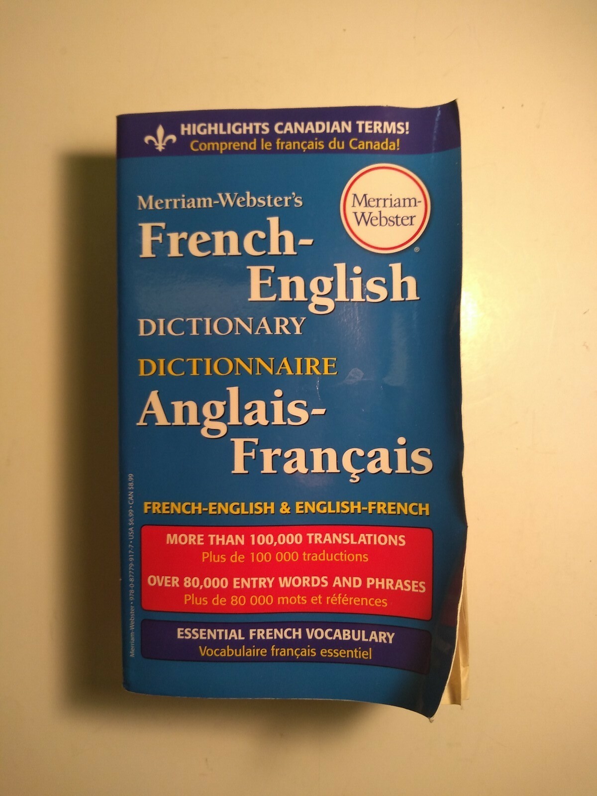Merriam-Webster’s French-English Dictionary (2000, Trade Paperback, Revised