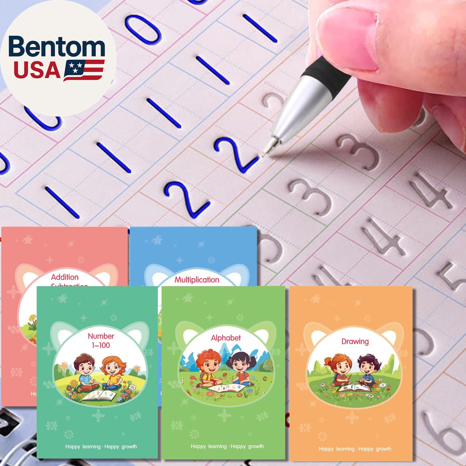 Magic Practice Copybook, Reusable Writing Practice Book, for Preschool Kids Age