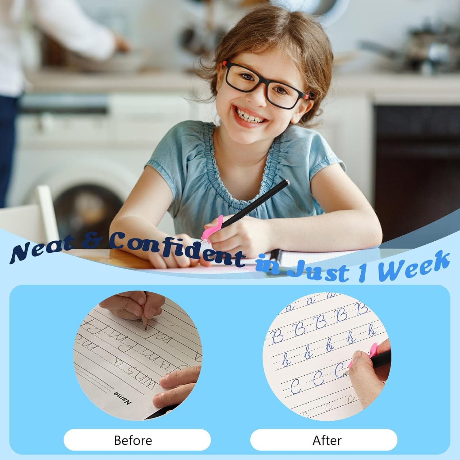 Reusable Cursive Handwriting Workbook 2 Pack Grooved Magic Copybook Practice