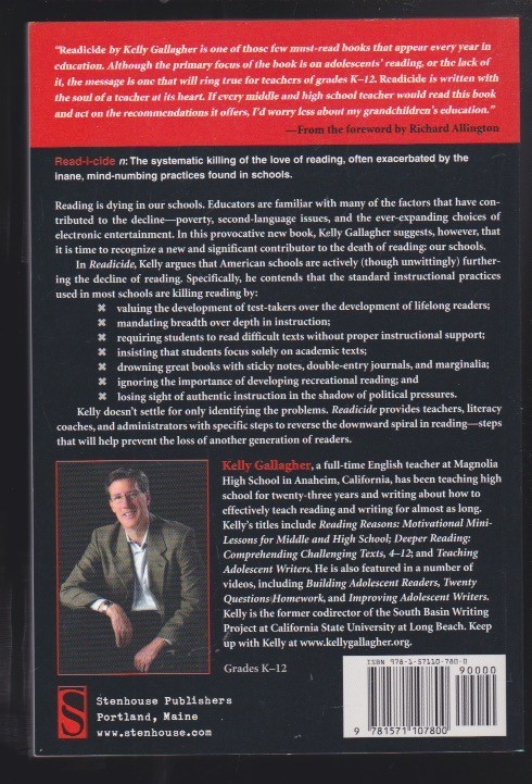 Readicide: Education & Poverty by Kelly Gallagher Paperback NEW