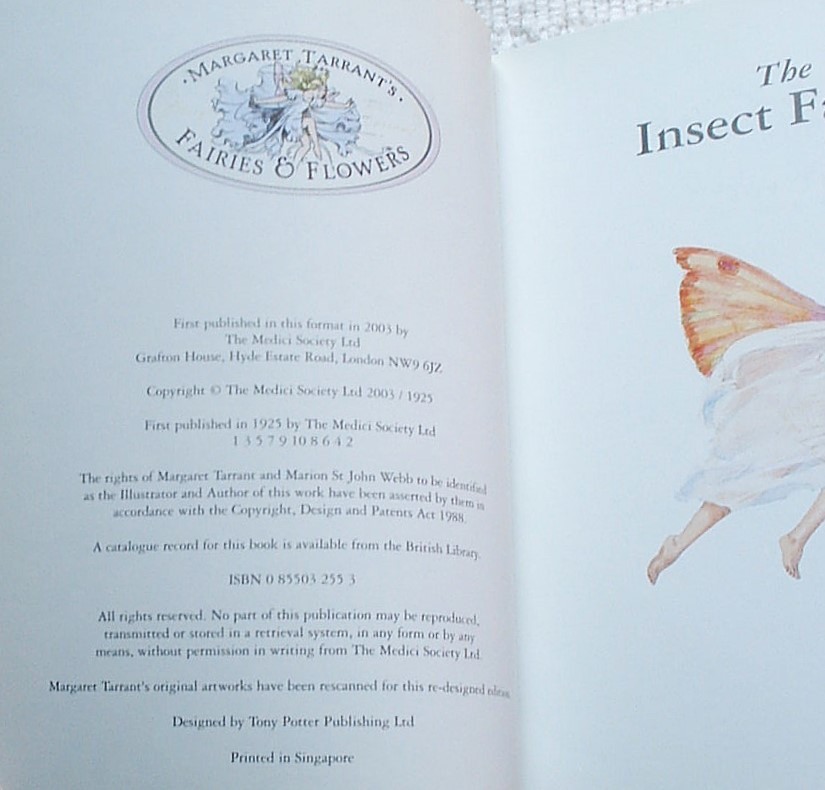 Insect Fairies, Marion St. John Webb and Margaret W. Tarrant. 2003 1st ed. H/B