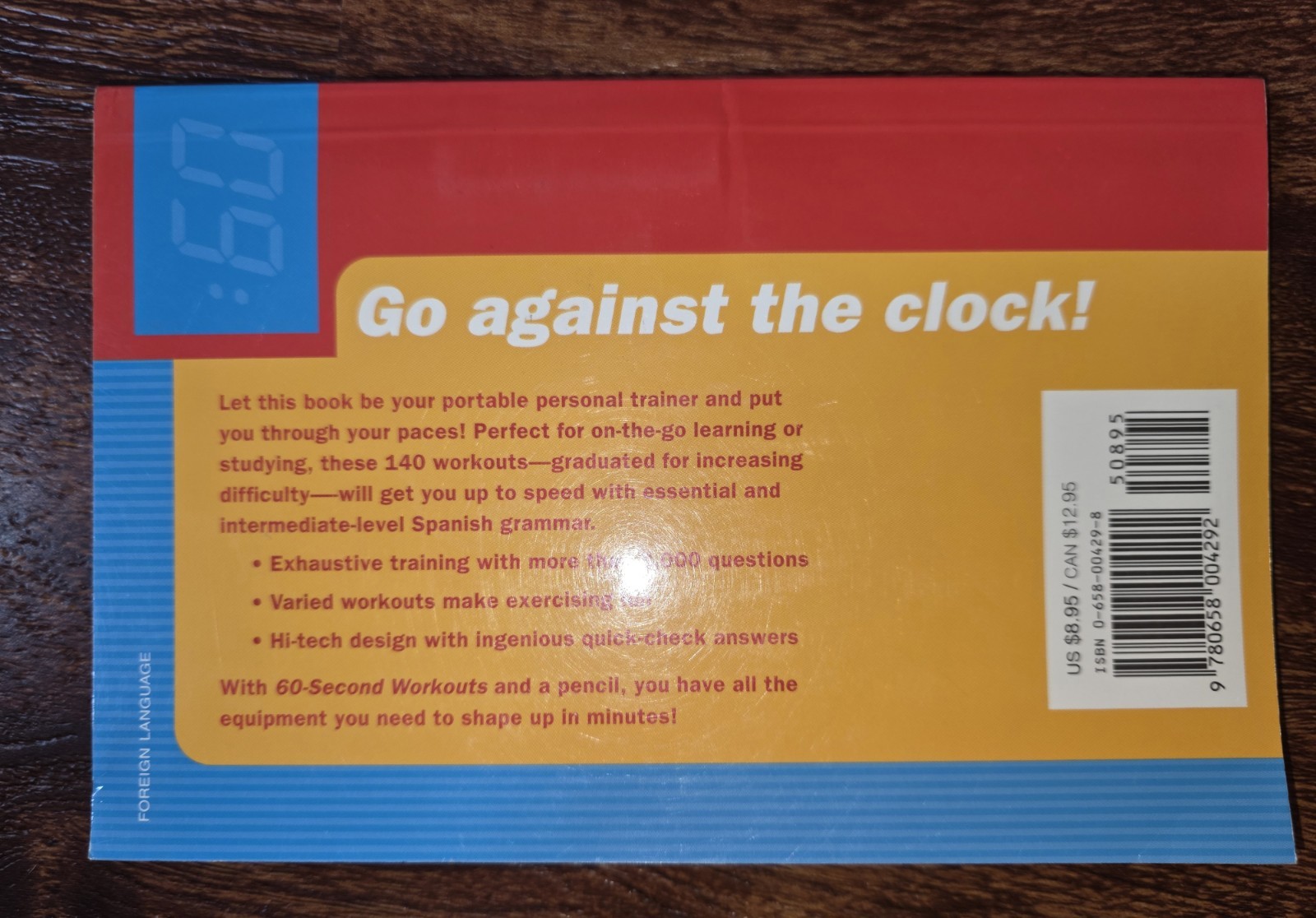 Spanish 60-Second Grammar Workouts Workbook Passport Books 2001 Unused PB