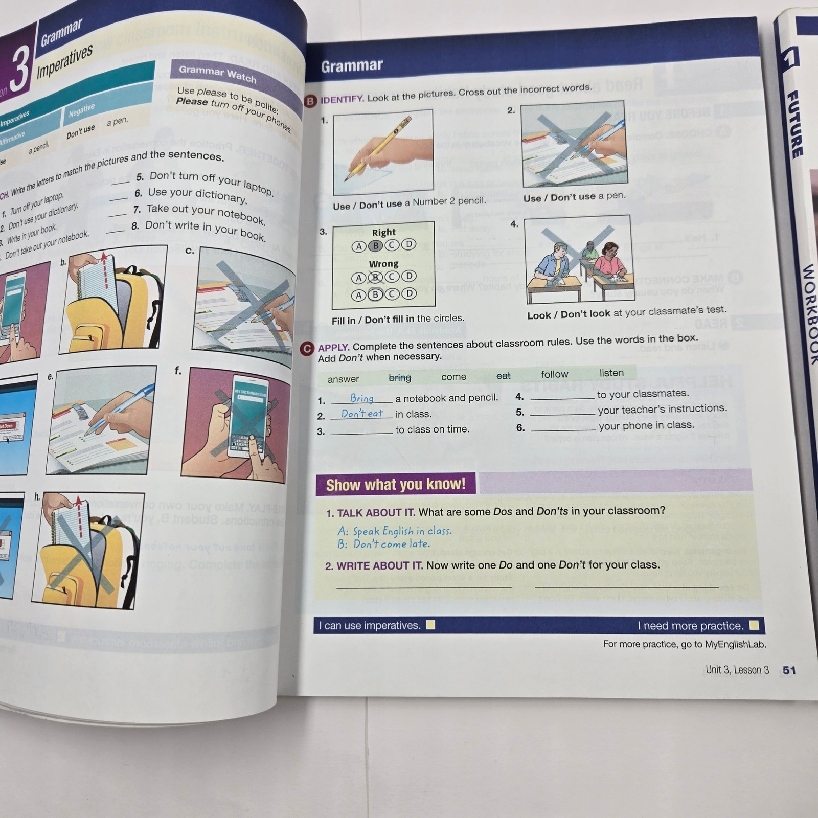 Pearson Future 1 Second Edition Student Book and Workbook ESL ELL 2 Book Set