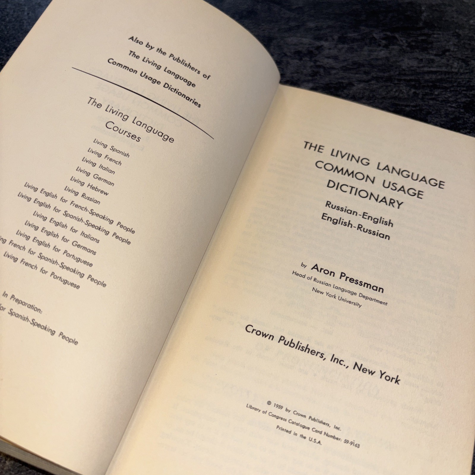 Dictionary of Advanced Russian Common Usage 1959 LOC AJ