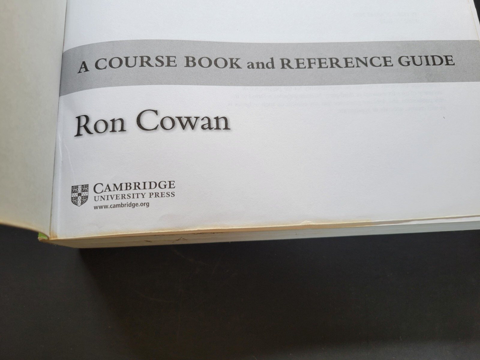 The Teacher’s Grammar of English Course Book & Reference Guide Ron Cowan 2008