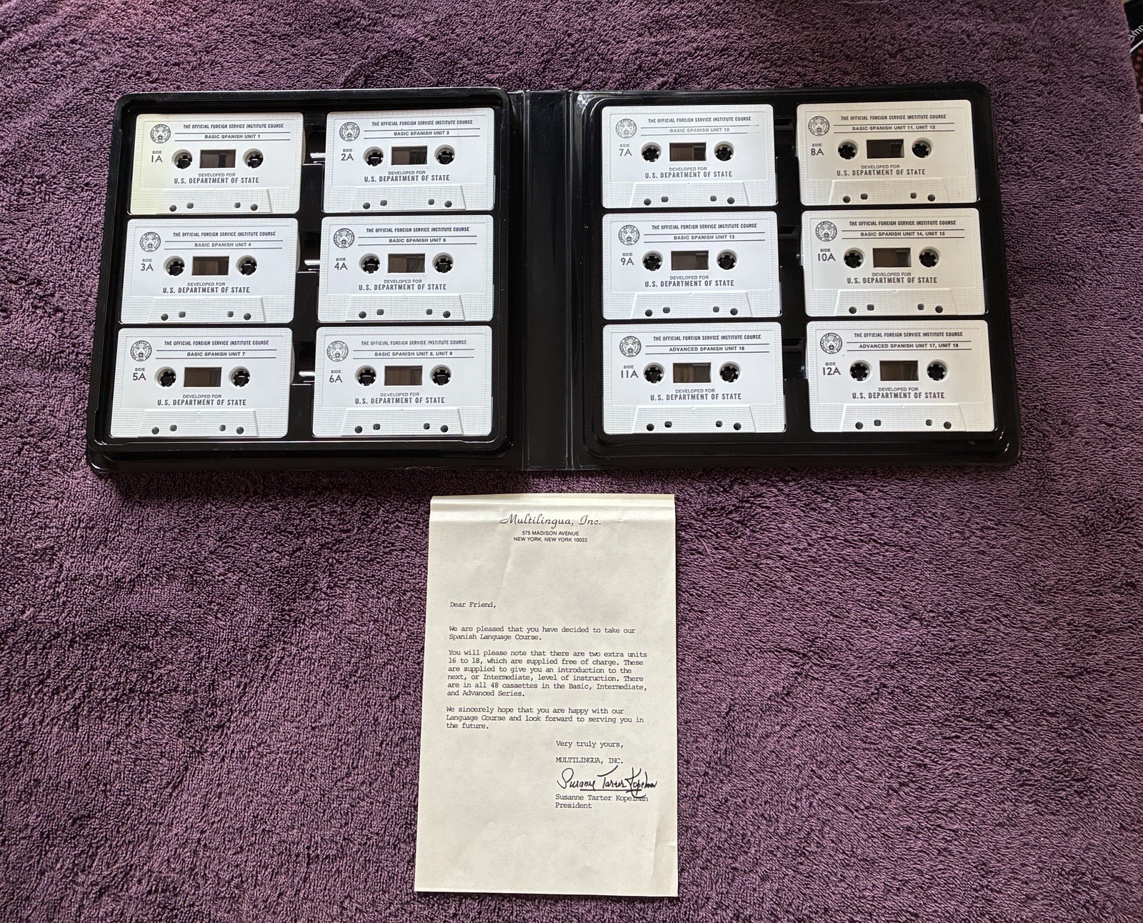 Vintage FSI Spanish Language Course 12 Cassette Set U.S. Department of State