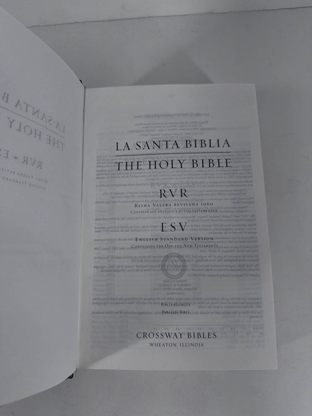 Spanish English Parallel Bible Reina-Valera 1960 ESV English Standard Version