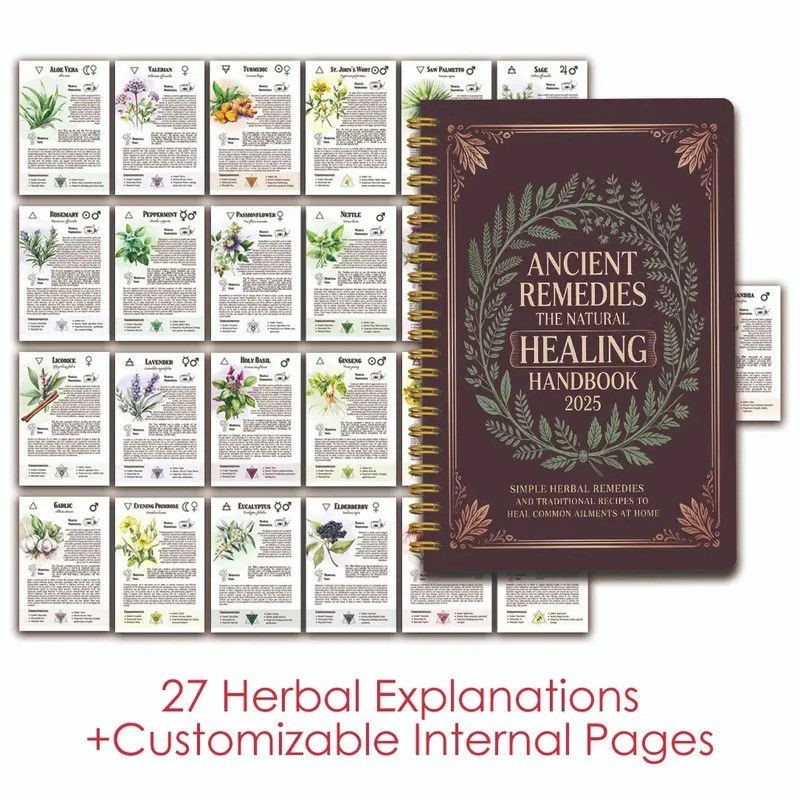 Ancient Remedies The Natural Healing Handbook 2025 Spiral-Bound Guide Herbal