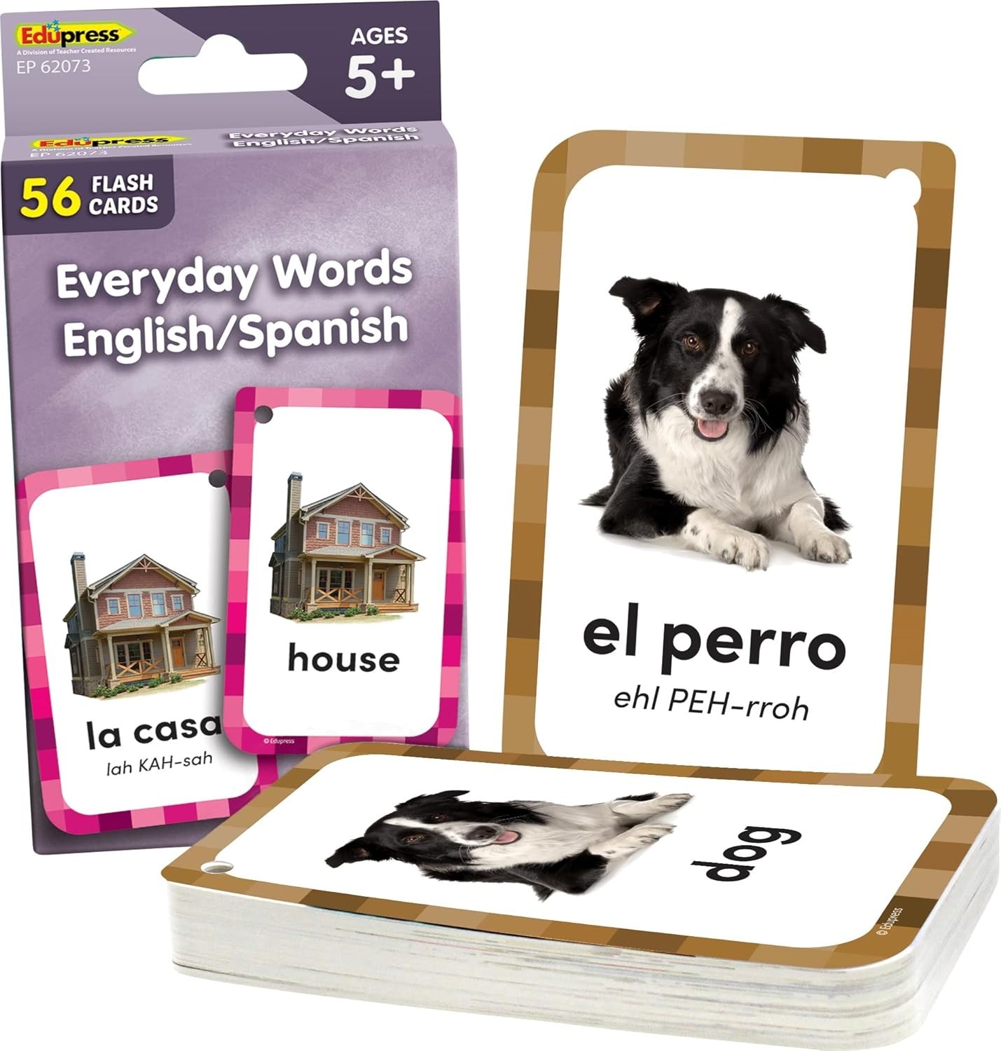Language Skills Flash Cards: 56 Double-Sided English/Spanish Vocabulary Cards