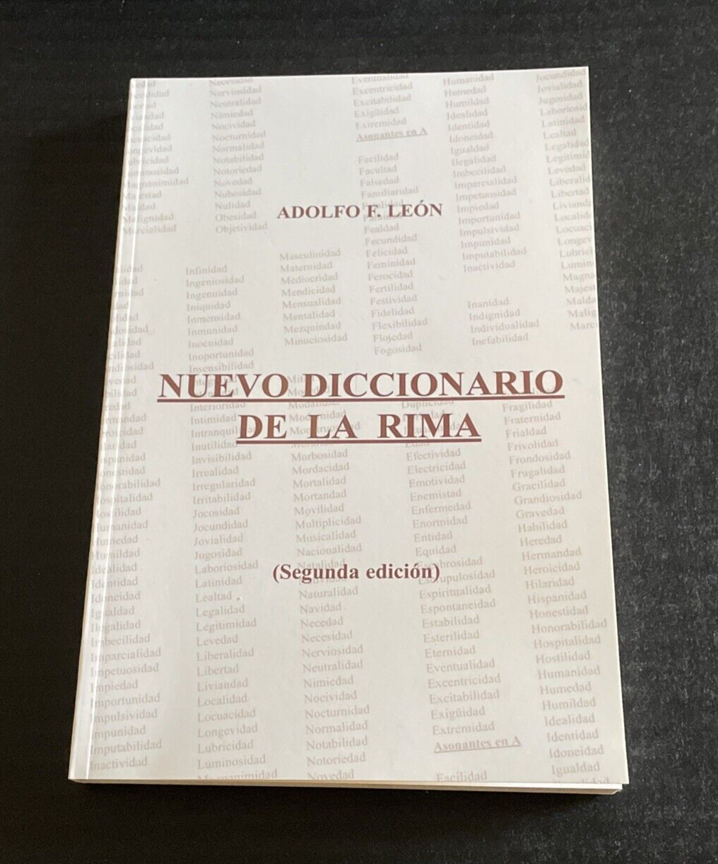 Nuevo Diccionario De La Rima By Adolfo F. León 2001 NEW