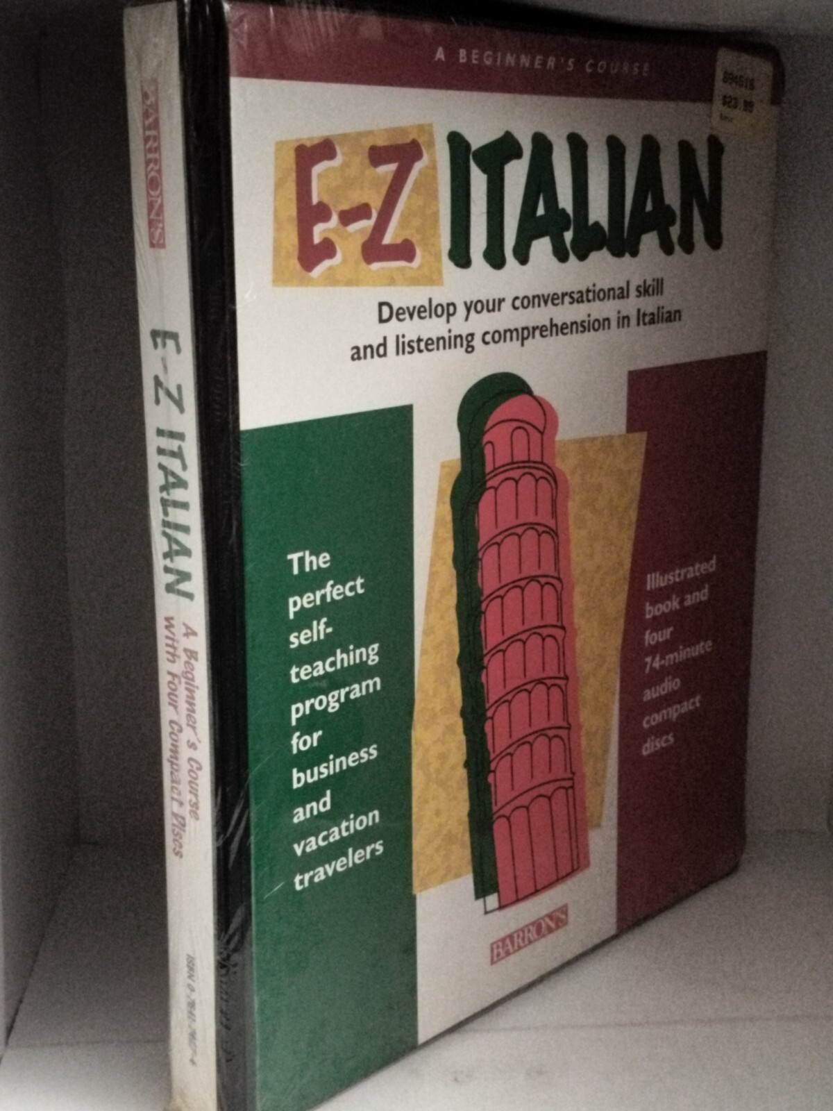 Language Courses: E-Z Italian by Barron’s A Beginner’s Course- New Sealed