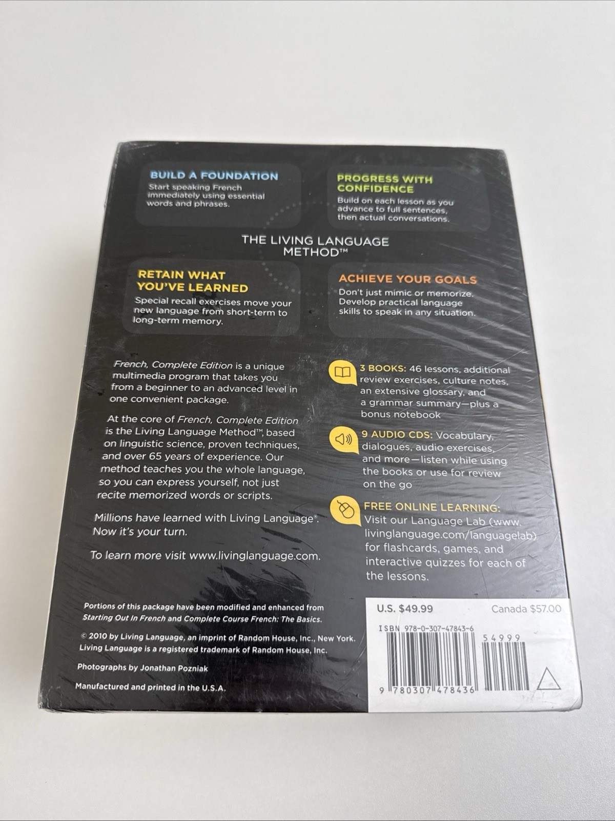 Living Language French Complete Edition 3-Book & 9-CD Set – NEW SEALED