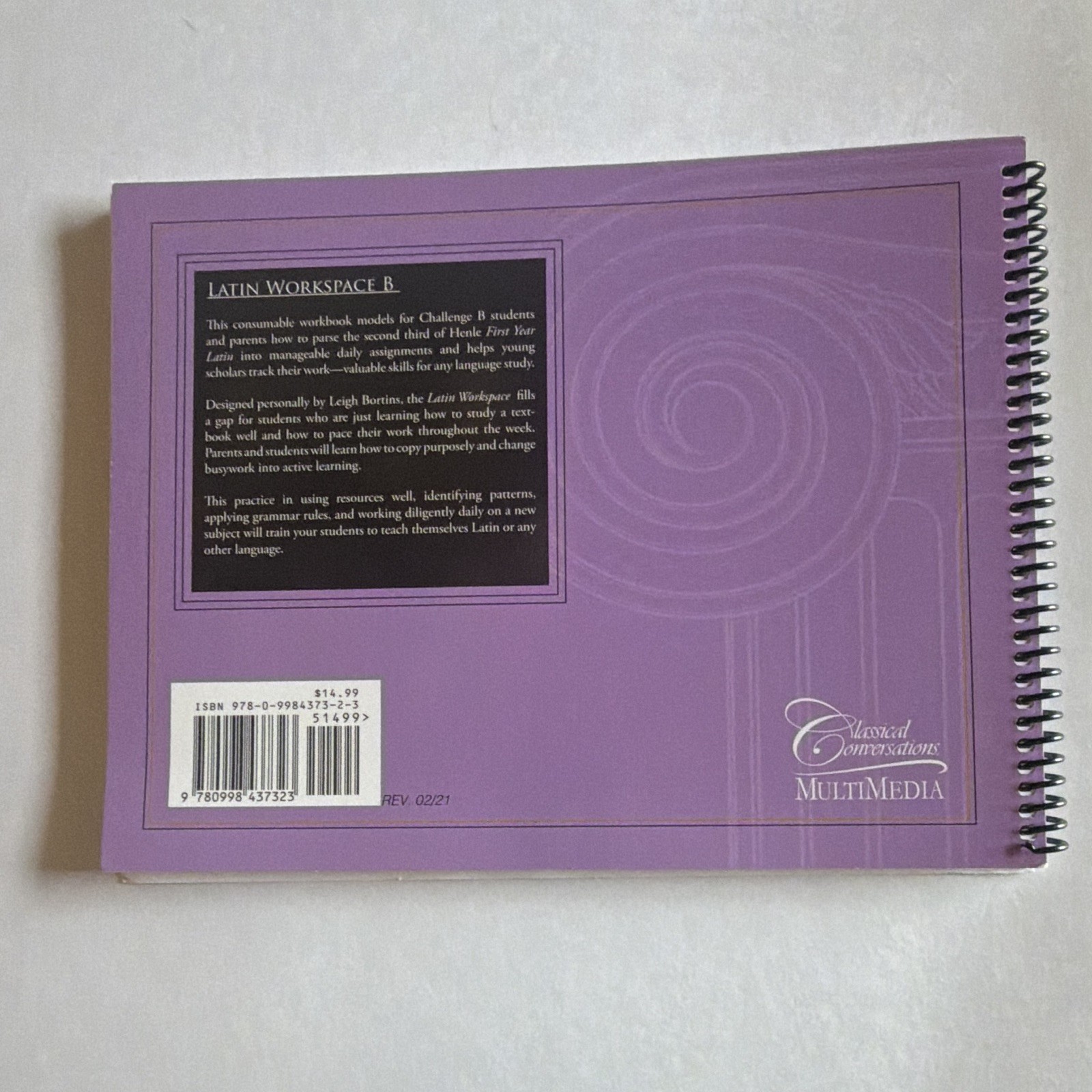 Classical Conversations Latin Workspace B Leigh Bortins 2021 Spiral-bound