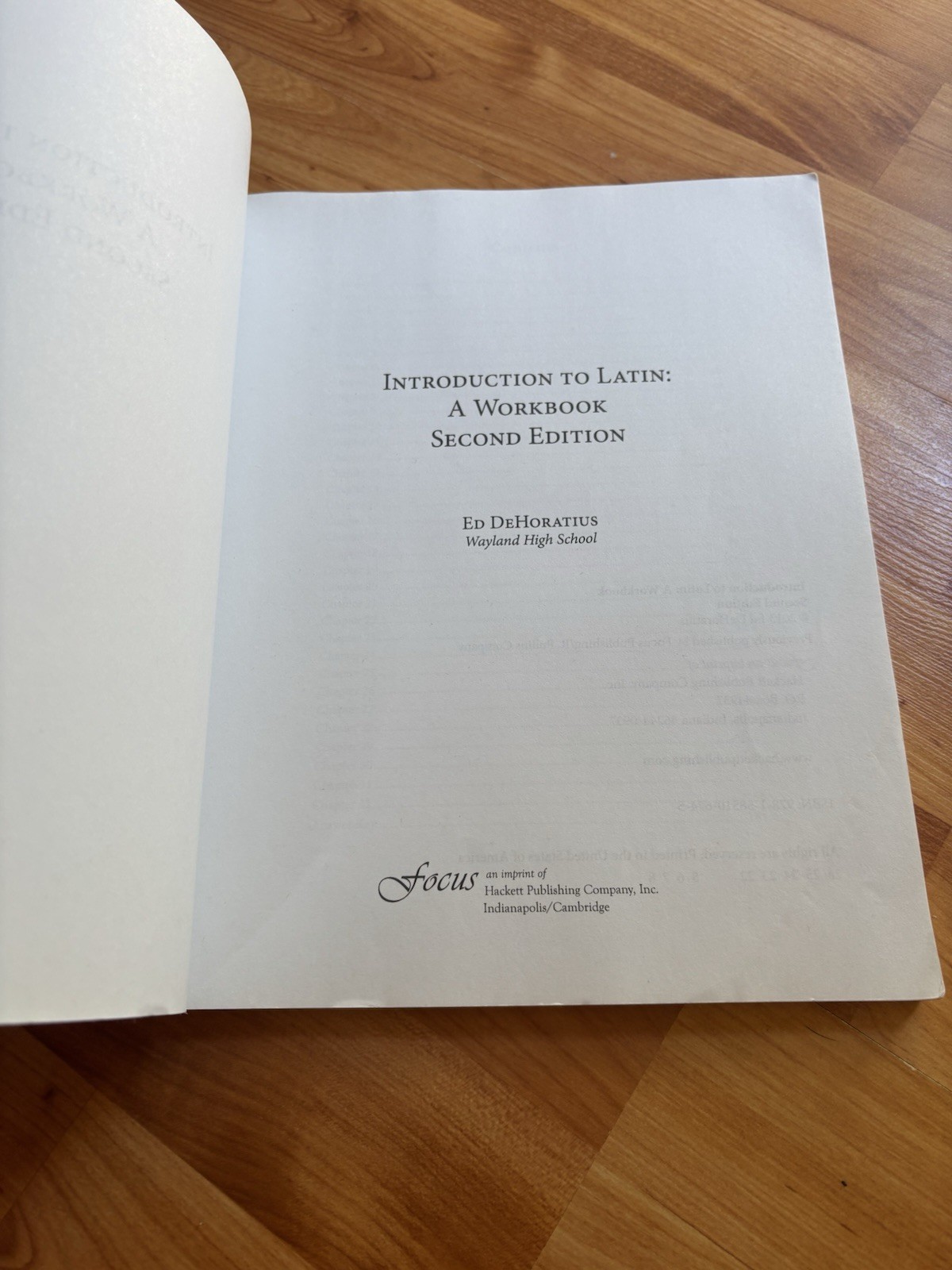 Introduction to Latin: a Workbook Paperback Ed DeHoratius 2nd Edition
