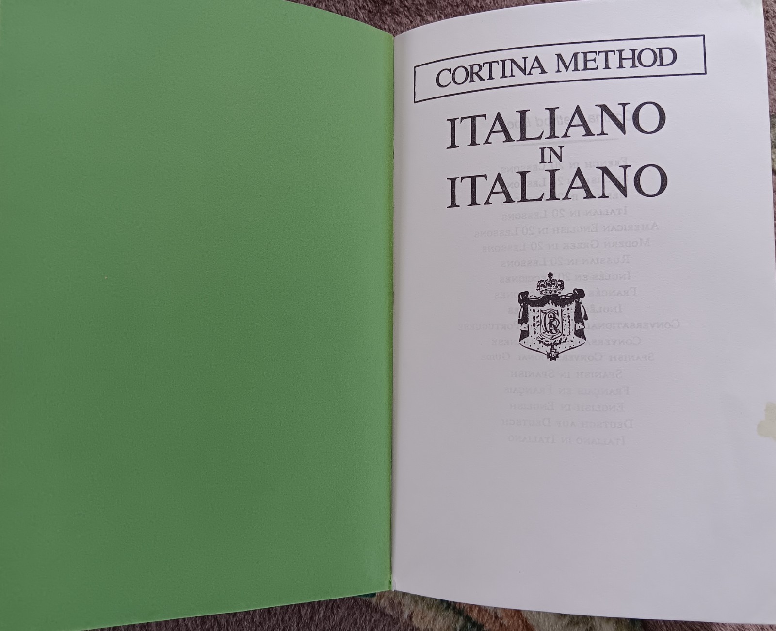 Learn To Speak Italian 2 Books Berlitz & Cortina Methods VTG HB Former Library
