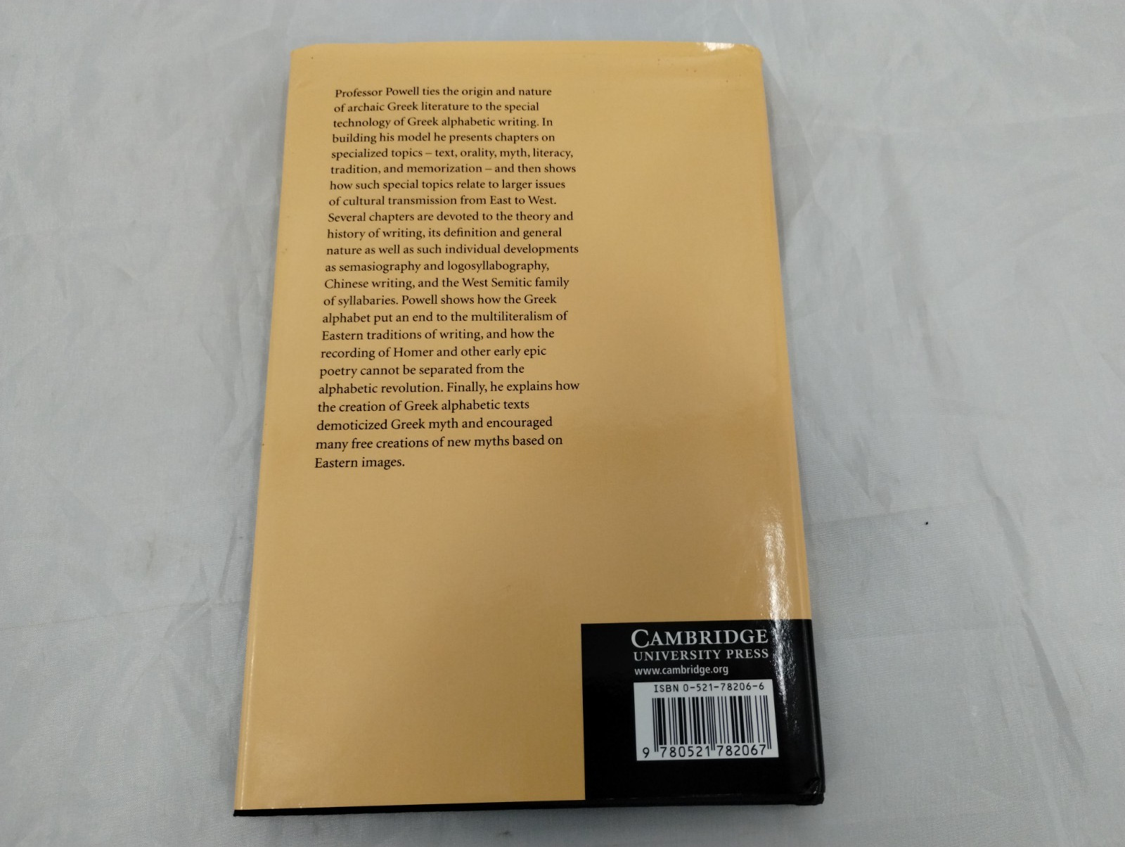 Writing and the Origins of Greek Literature by Barry B. Powell (2002, Hardcover)
