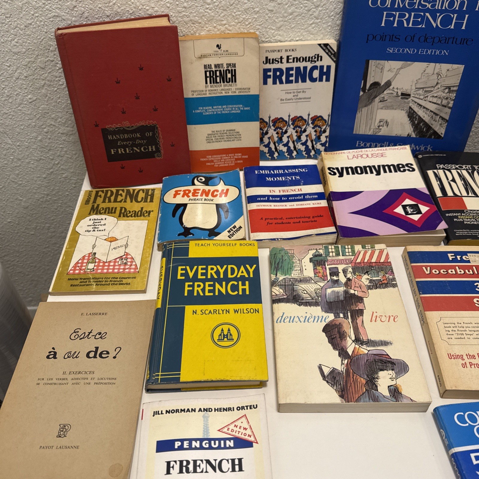 French Lot Of 15 Language Books Learn Study Grammar Vocabulary Phrasebook VNTG