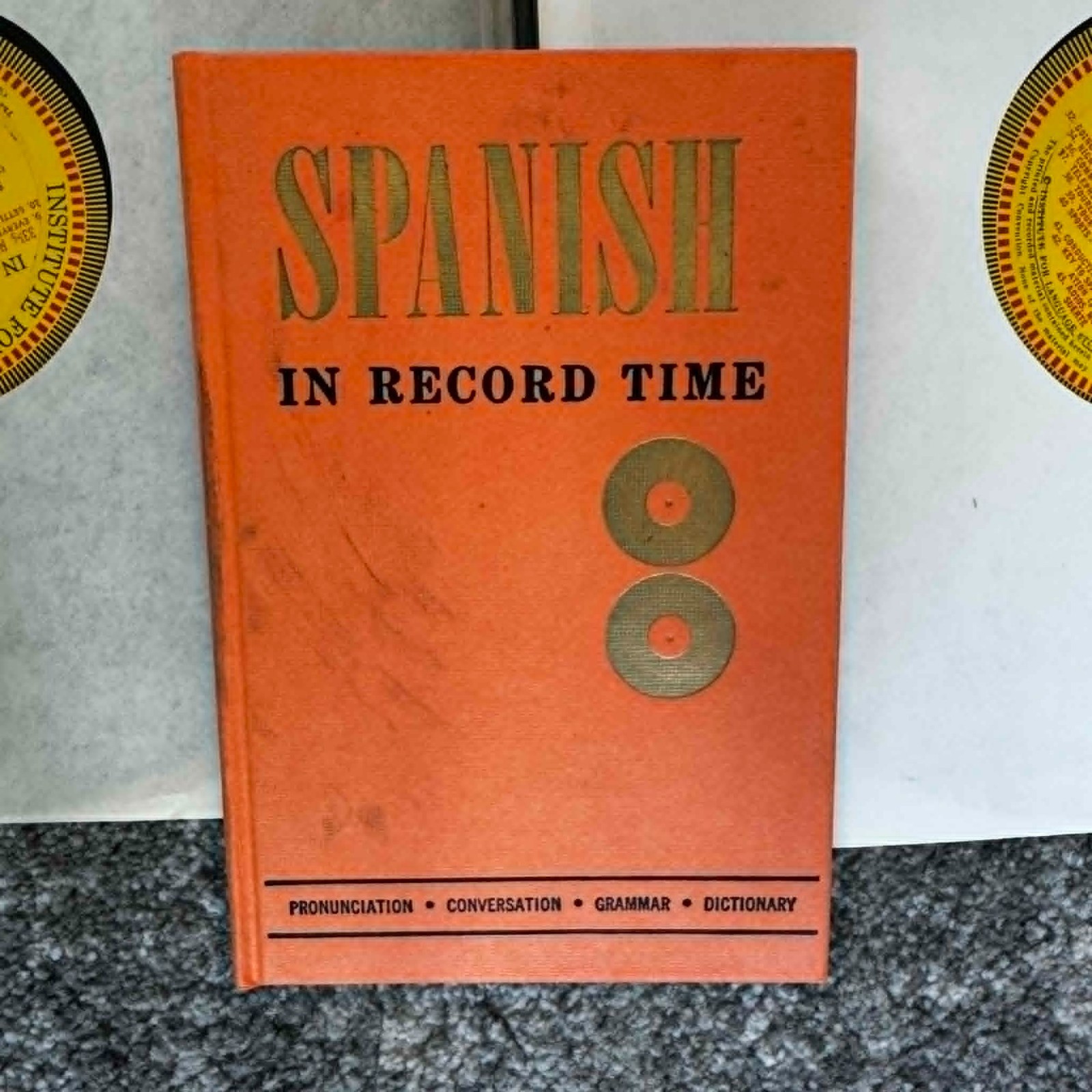 Vintage 1958 Spanish In Record Time Complete Course 2 LP Vinyl Records Book Box