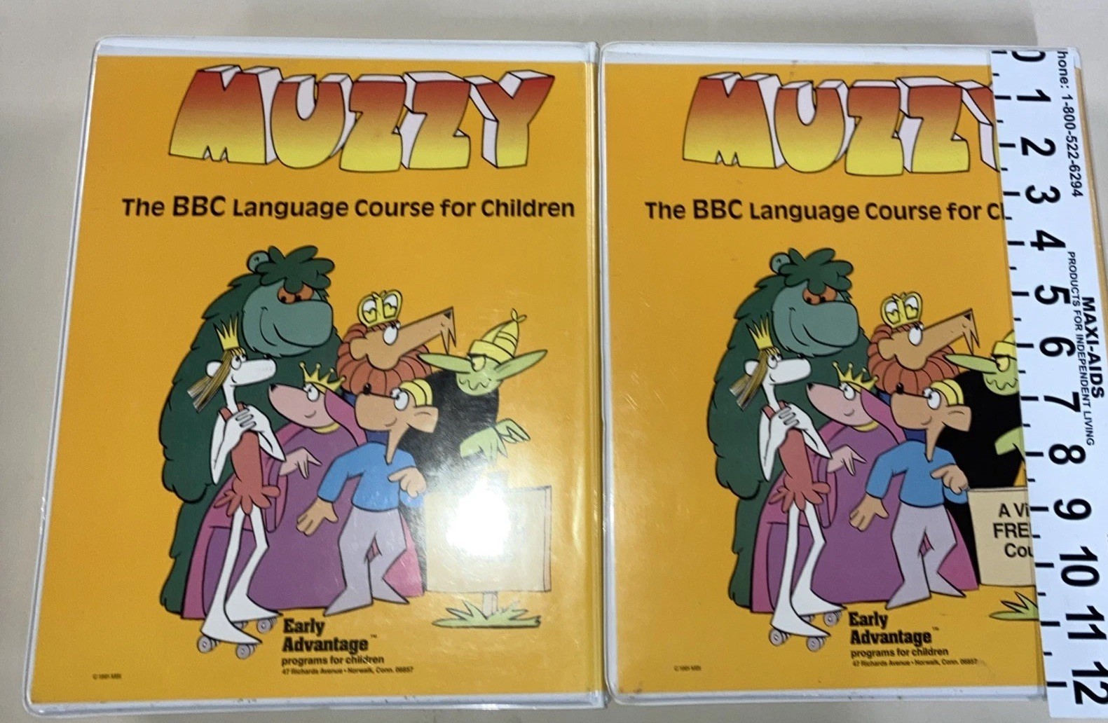 Muzzy BBC Language Course for Children French 1 &2 VHS & Cassette 1989 Good