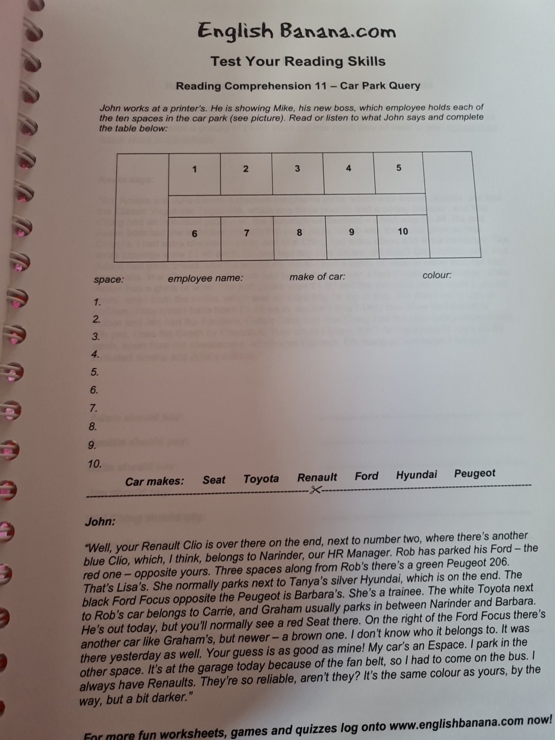 English Banana Big Resource Book Matt Purland 101 Worksheets EFL TEFL Level 1