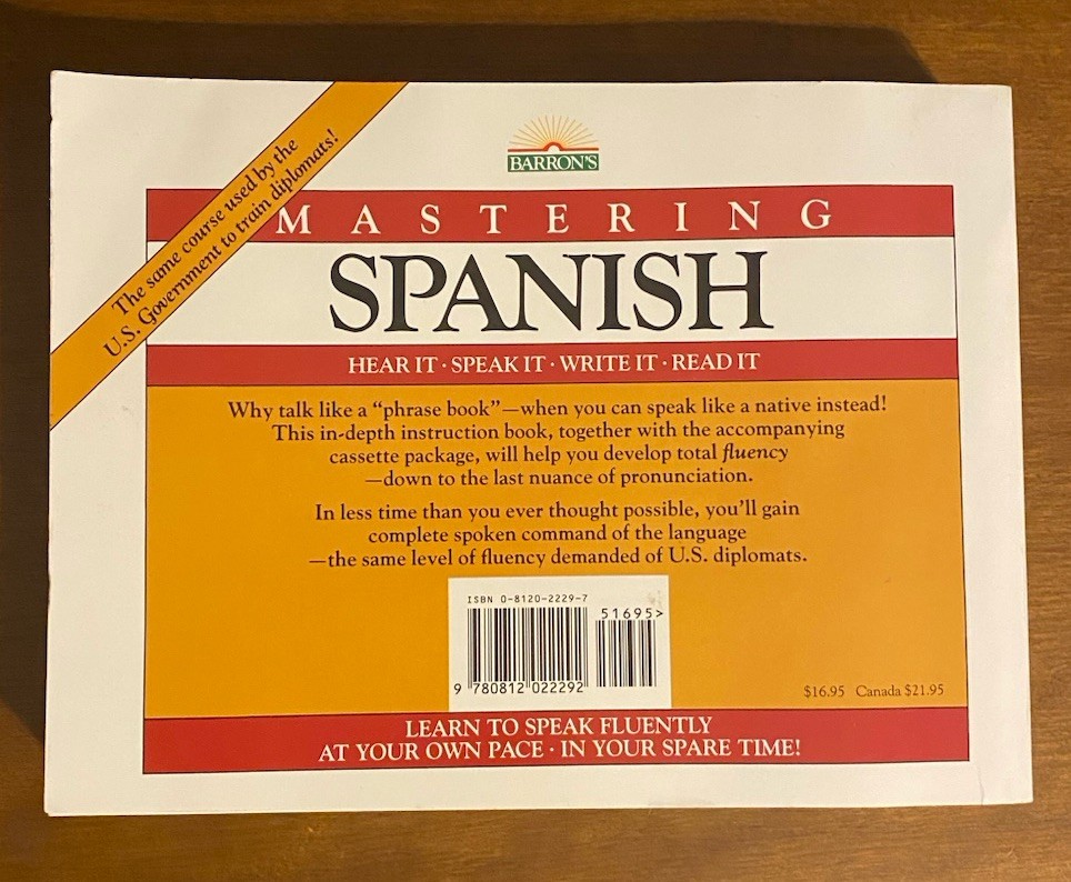 Barron’s Mastering Spanish Level One Complete Book + 12 Cassett