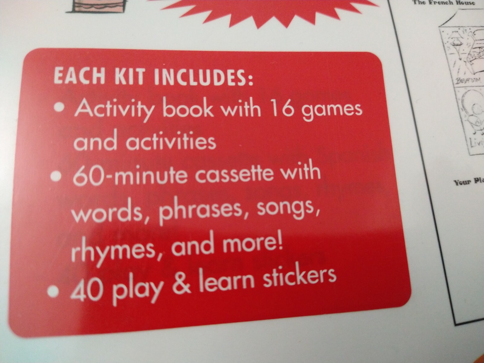 Living Language Learn French Together Book Cassette Stickers Ages 4-8 Vintage