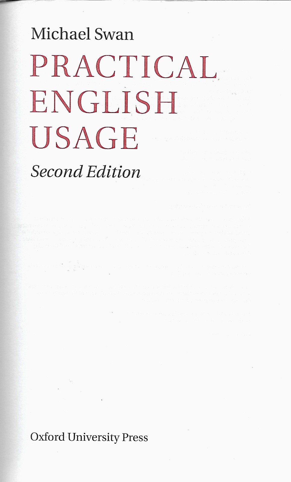 Practical English Usage Michael Swan “New Edition” 1995 TRADE PAPERBACK