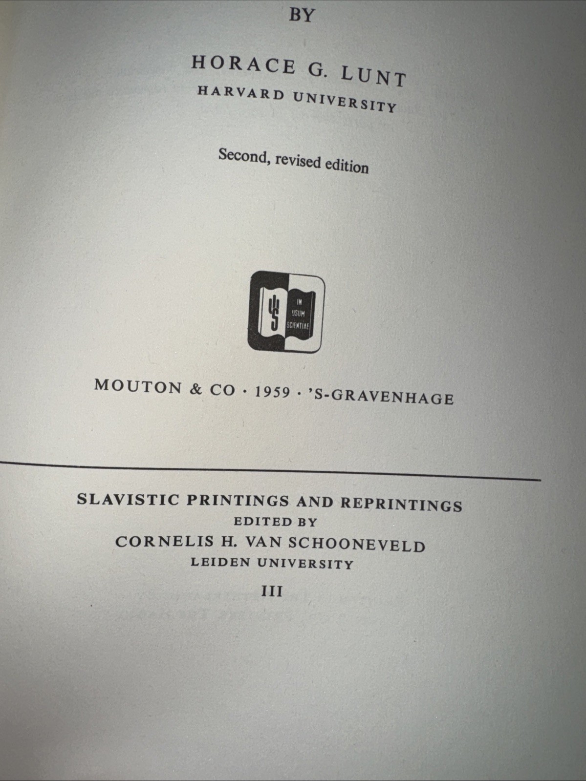 Old Church Slavonic Grammar, Horace G. Lunt 1959