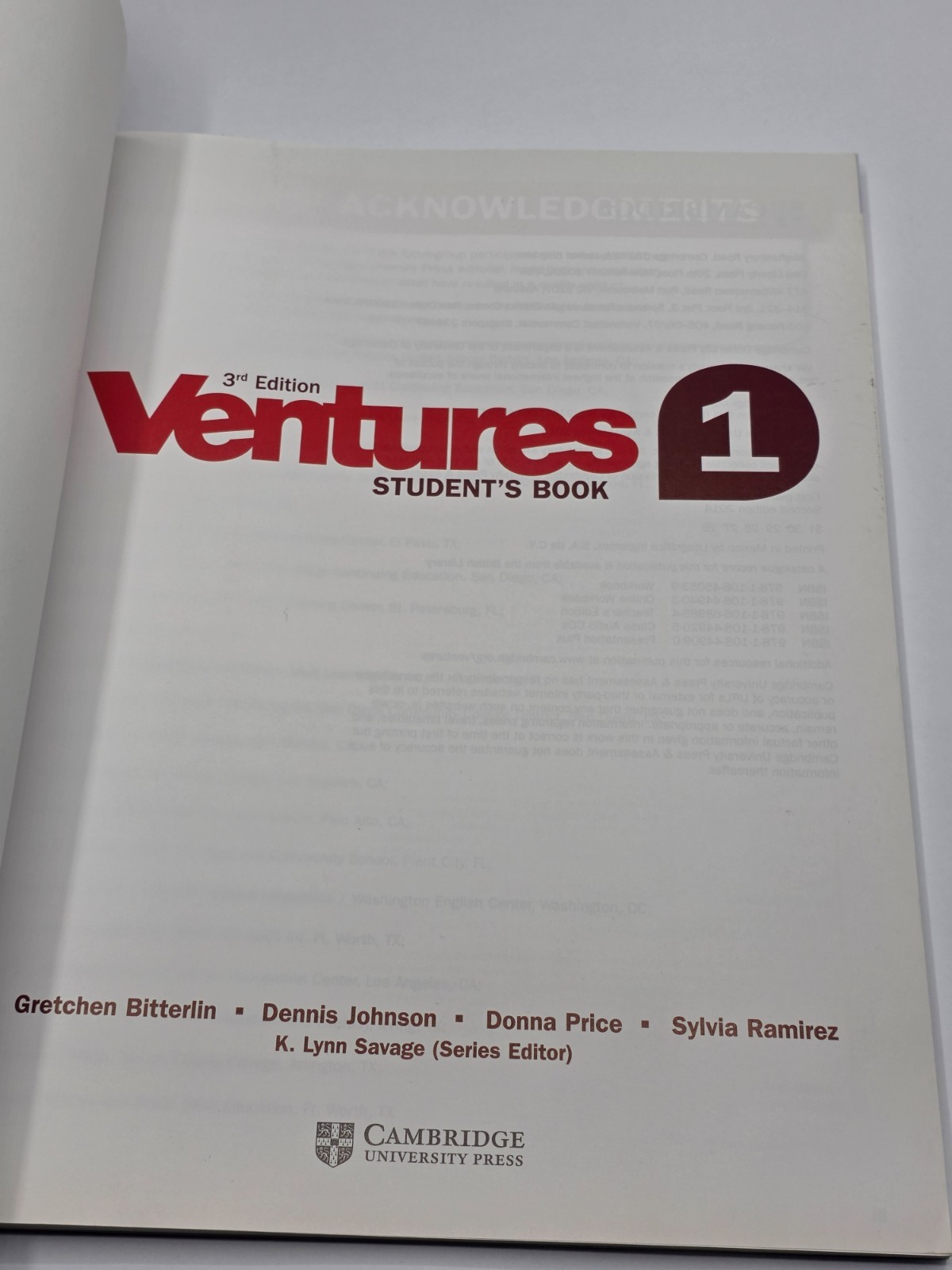 Ventures Level 1 Student’s Book 9781108449557 PB