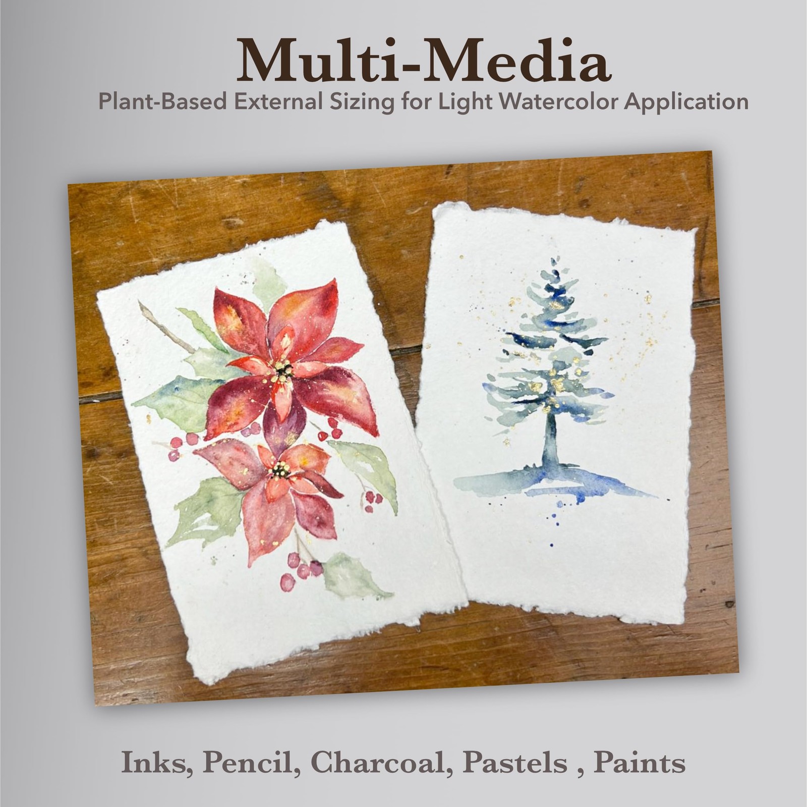 Wanderings Handmade Deckle Edge Tent Cards – Folded to 2″ x 3.5″ – 150 GSM – …